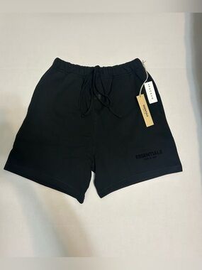 ESSENTIALS Light Gray Fleece Drawstring Athletic Shorts
